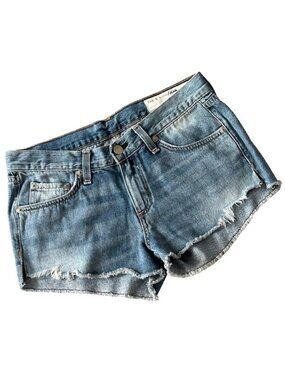 RAG & BONE Jean shorts Denim 5 pocket Cut-offs Side slits Raw edge Size 24